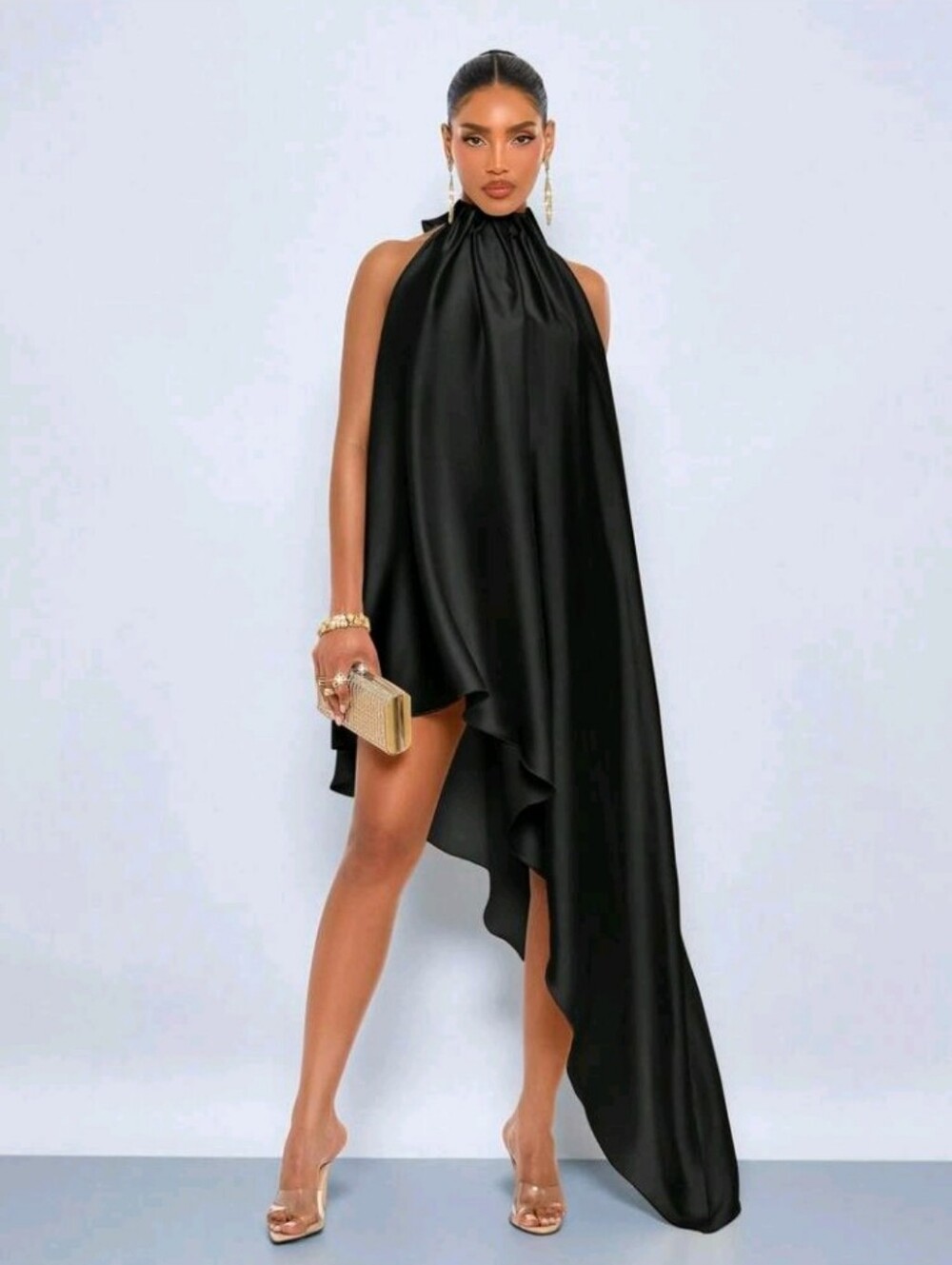 Spring/Summer Women's Elegant Party Night Out/Wedding Glossy Fabric Sleeveless